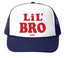 Load image into Gallery viewer, Lil&#39; Bro Navy &amp; Red Trucker Hat

