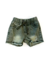 Load image into Gallery viewer, Cut Off Denim Shorts - Green Wash
