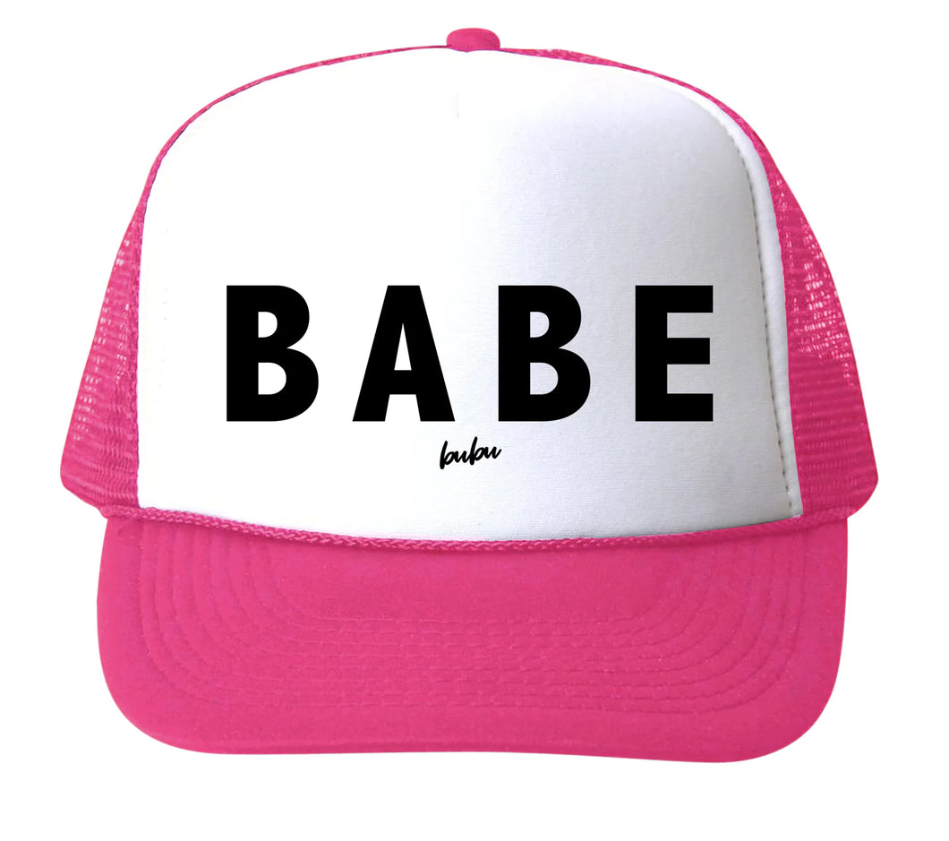 Babe Hot Pink & White Trucker Hat