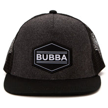 Load image into Gallery viewer, Bubba Black &amp; Charcoal Grey Trucker Hat
