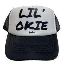 Load image into Gallery viewer, Lil&#39; Okie Black &amp; White Trucker Hat

